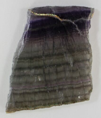 Polished Fluorite Slab - Purple, Green & Gold #34846